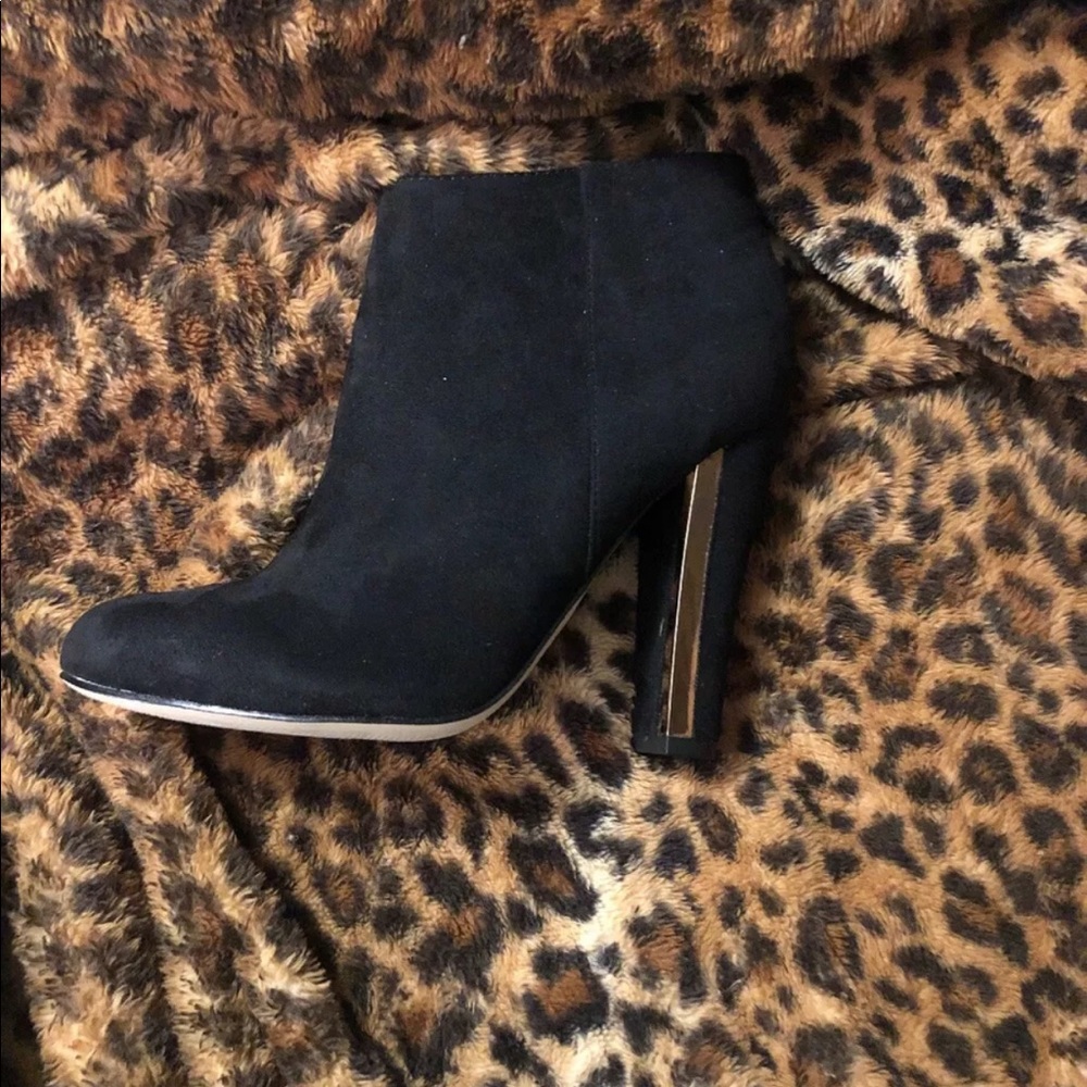 Brand ankle bootie